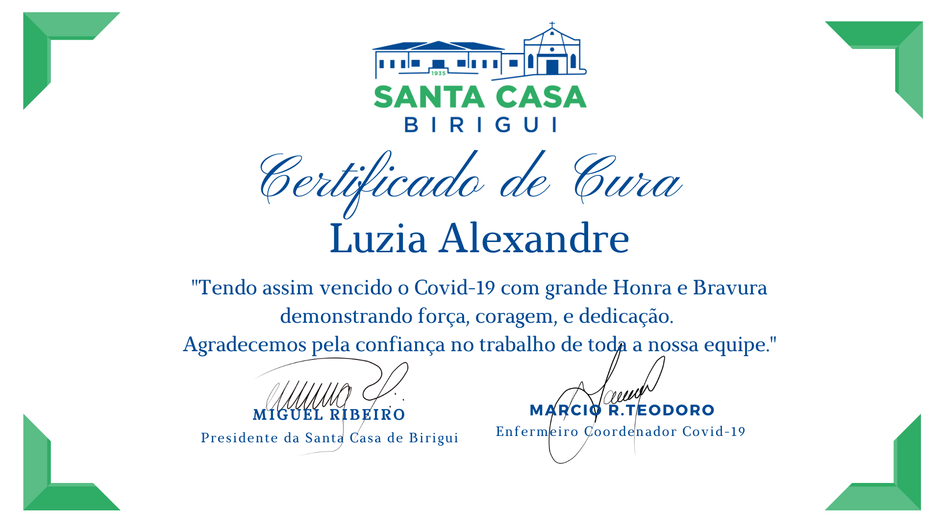 Mais um dia de vitória, mais um paciente que venceu a luta contra o Covid-19