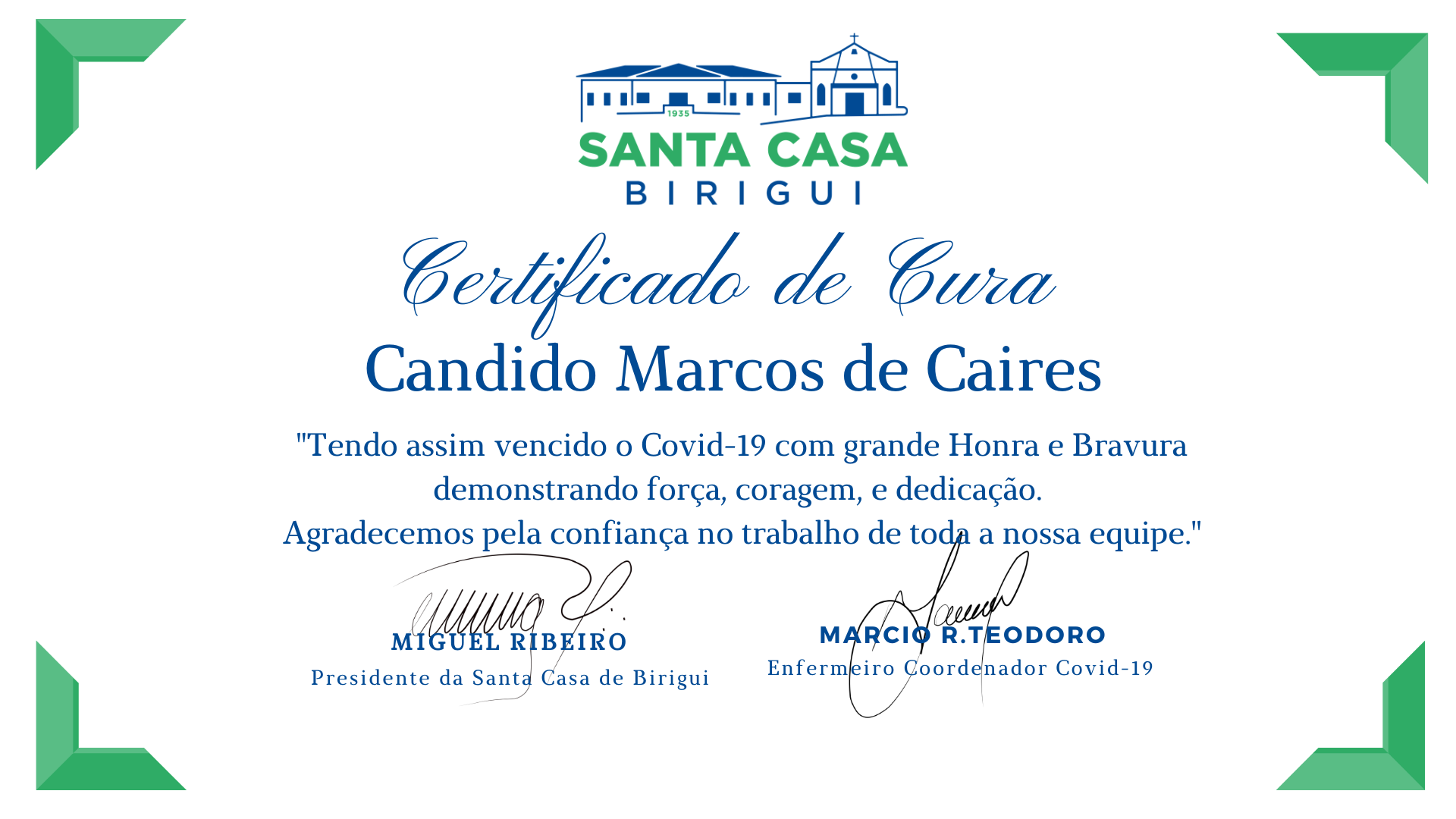 Alta TRIPLA: No ultimo domingo três pacientes tiveram alta do covid-19