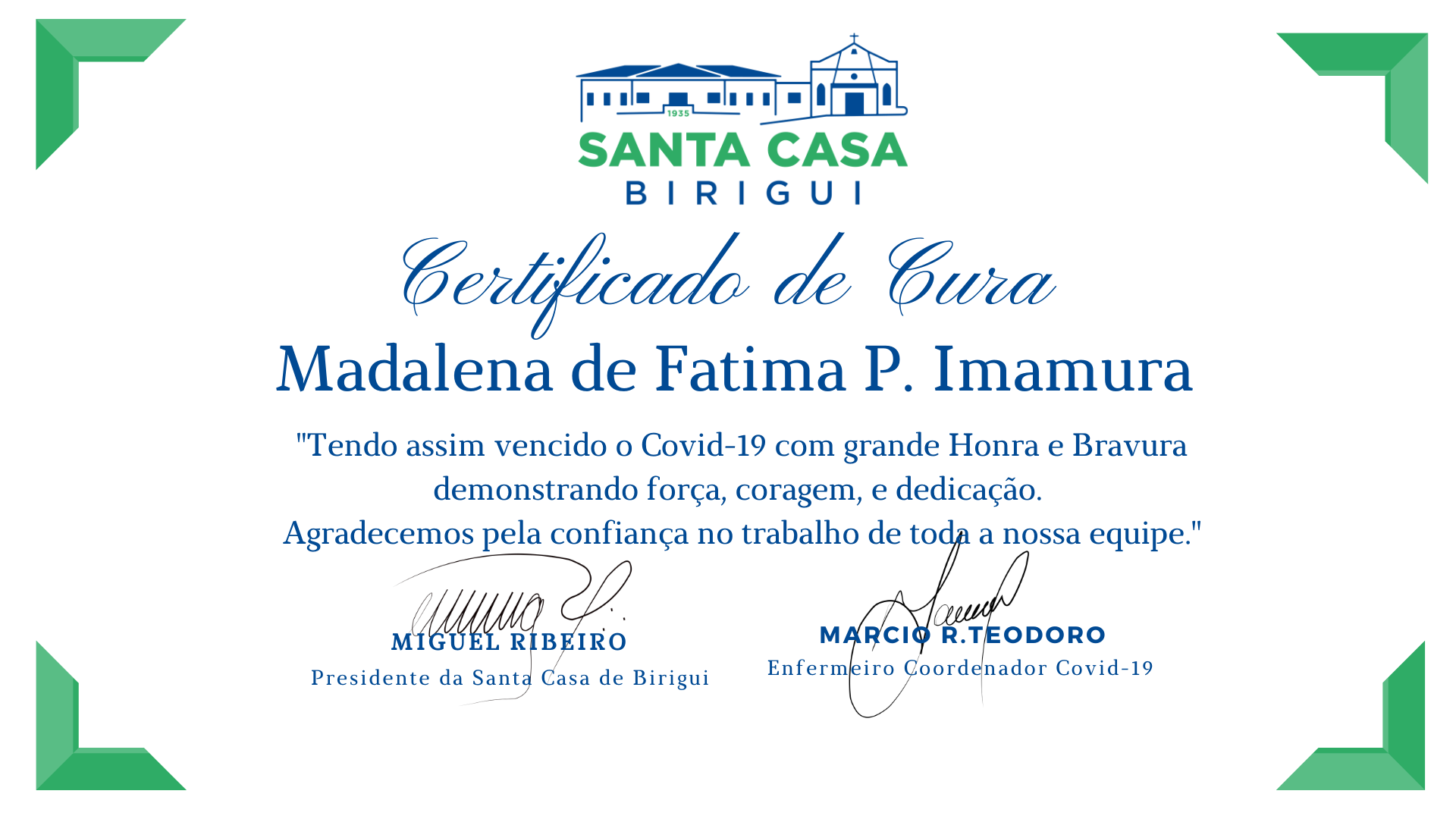 Mais uma vitória contra o Covid-19!