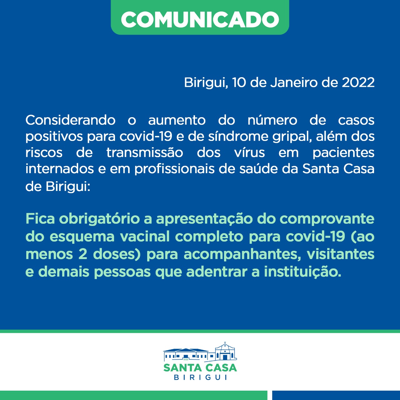 Comunicado Santa Casa de Birigui
