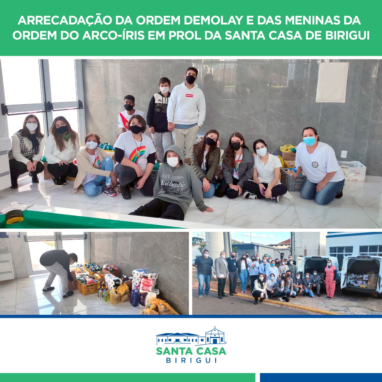 Ordem Demolay arrecada alimentos em prol da Santa Casa