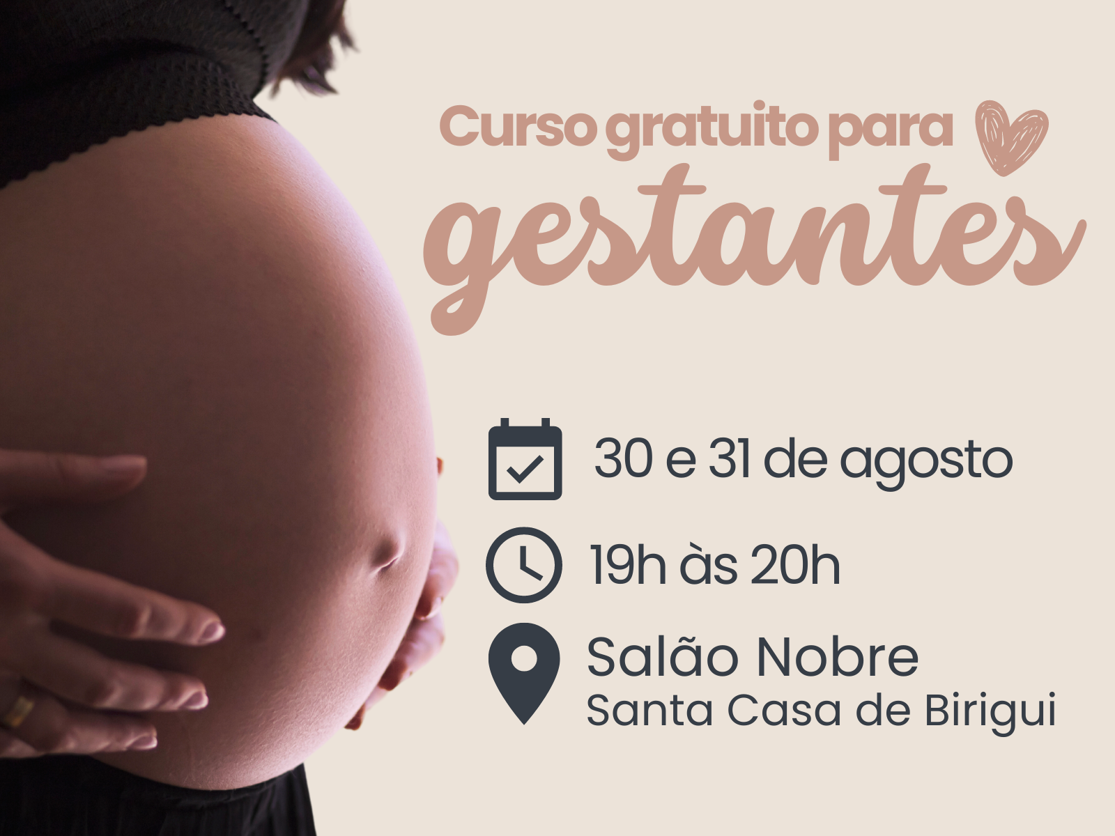 Maternidade da Santa Casa de Birigui abre inscrições para curso gratuito para gestantes