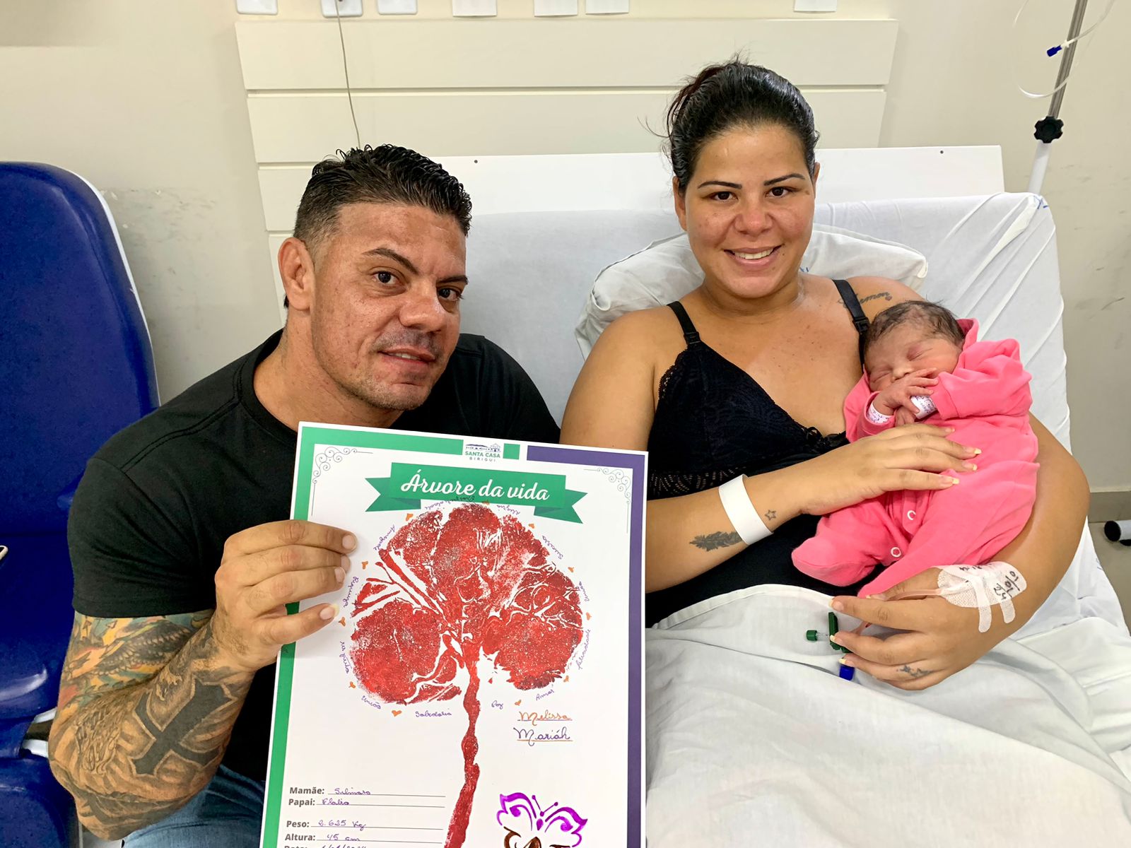 Melissa Mariáh é a primeira bebê a nascer em 2024 na Santa Casa de Birigui