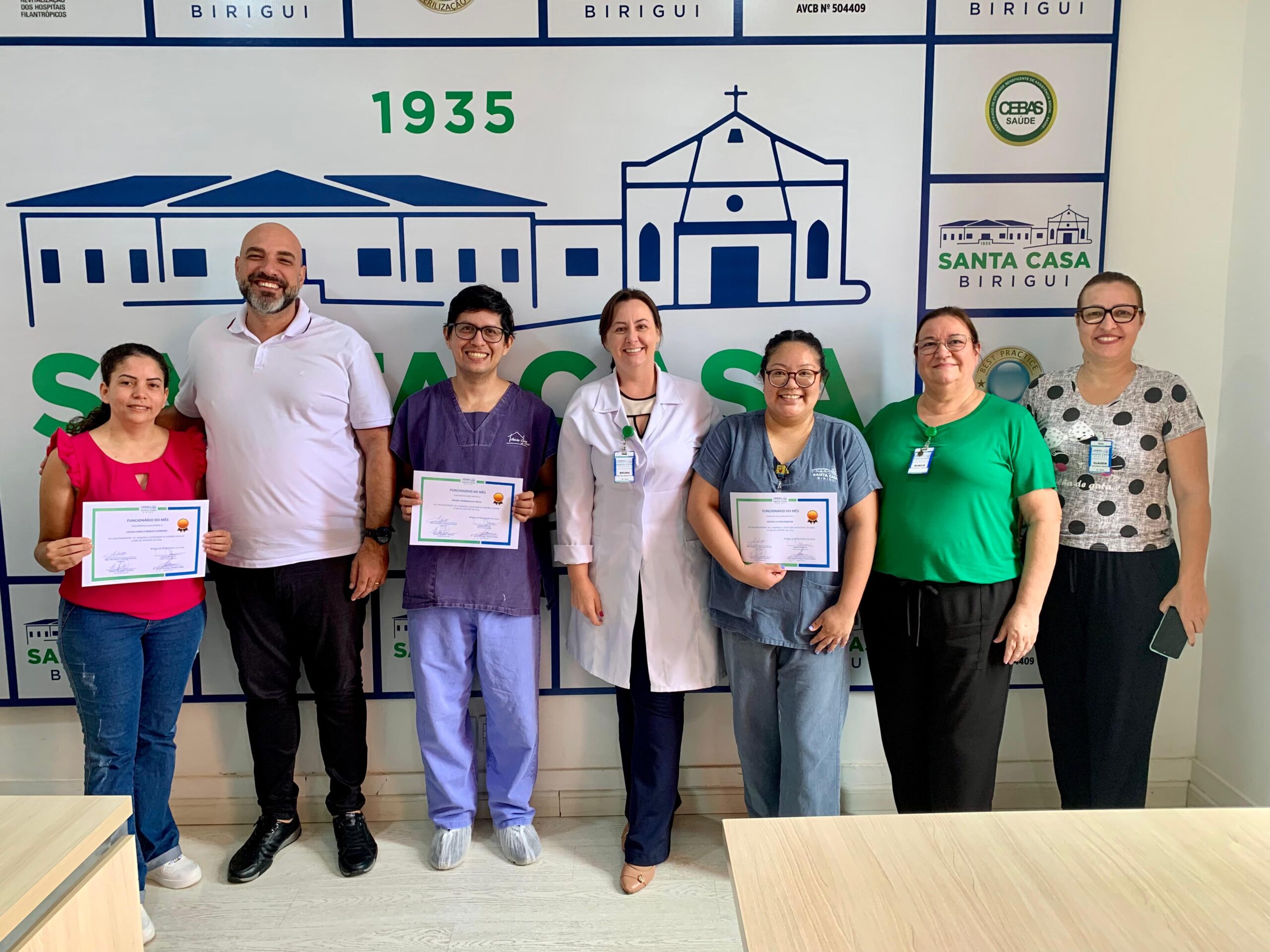 Santa Casa anuncia colaboradores destaques de janeiro do projeto Funcionário do Mês