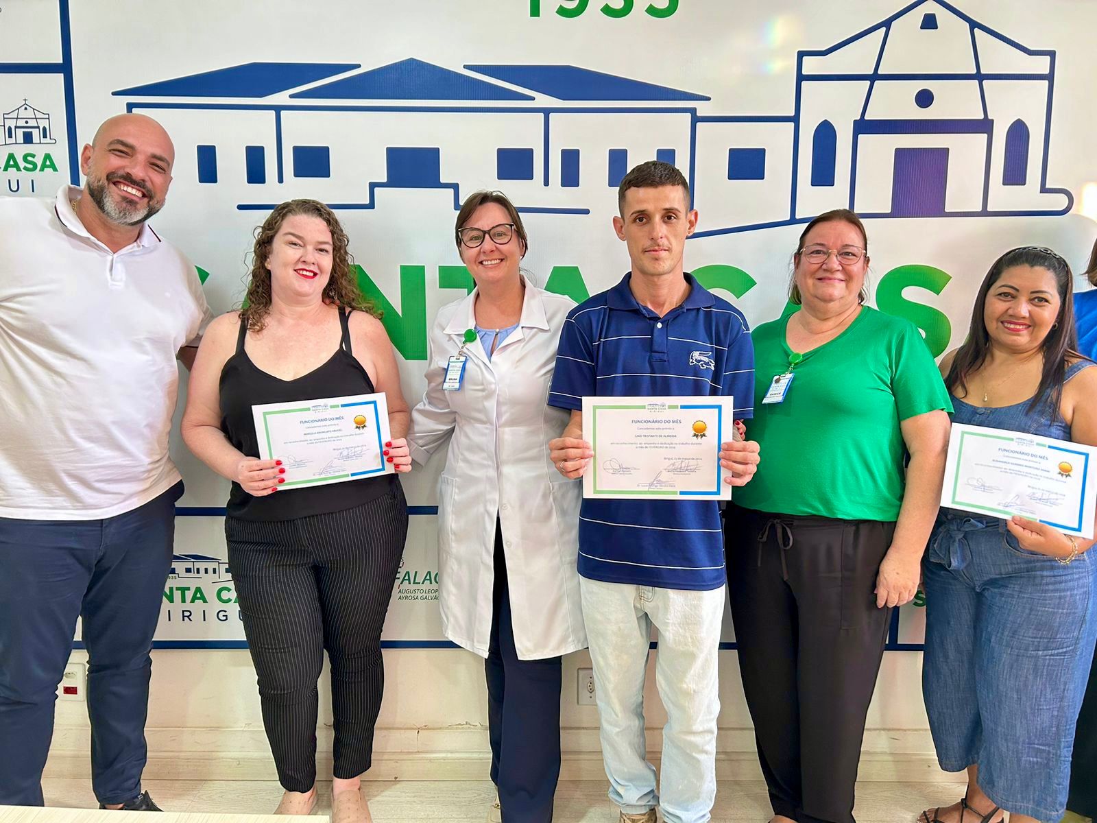 Santa Casa anuncia colaboradores destaques de fevereiro do projeto Funcionário do Mês