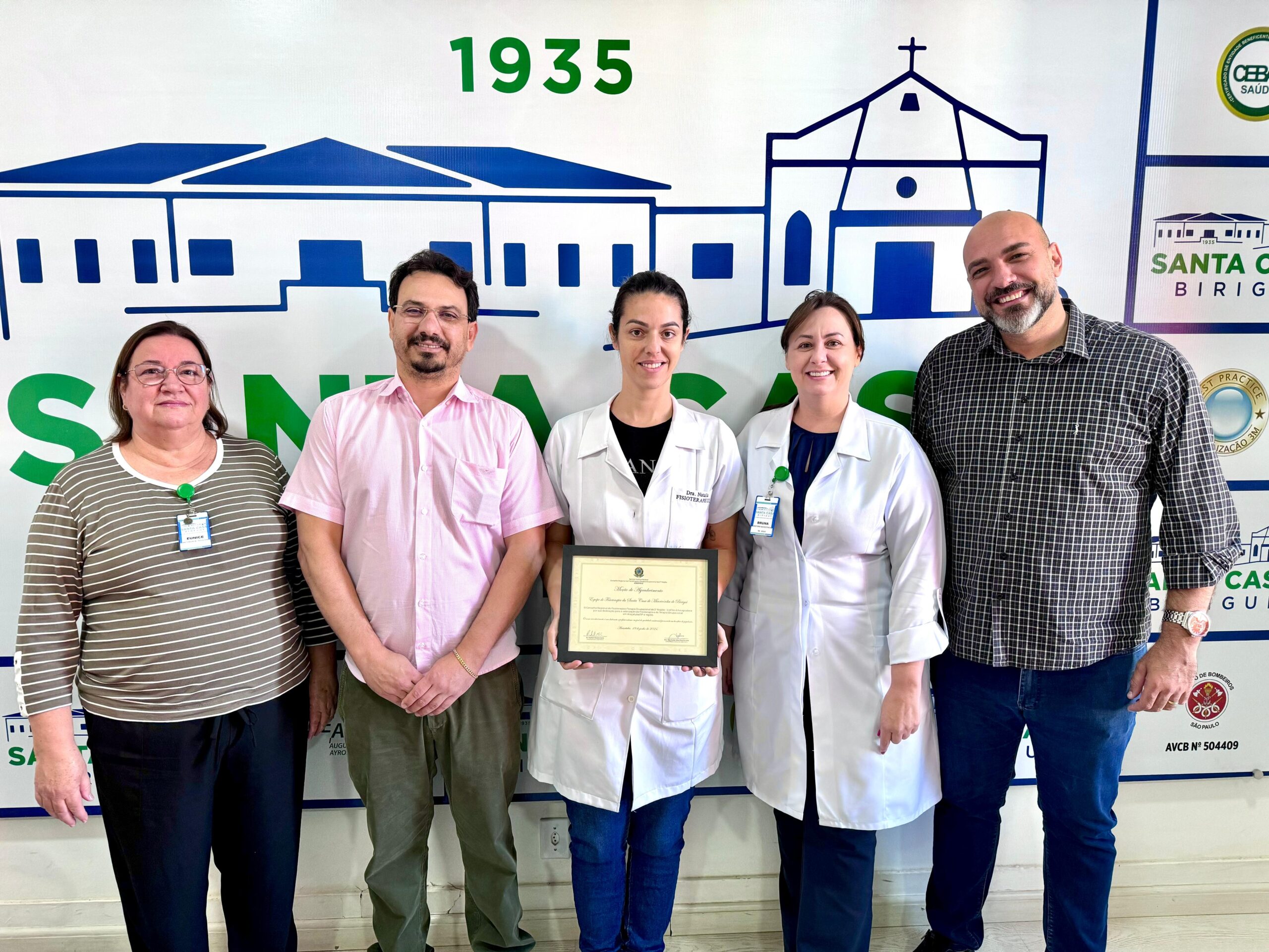 Fisioterapia da Santa Casa de Birigui recebe moção pela atuação na pandemia da Covid-19