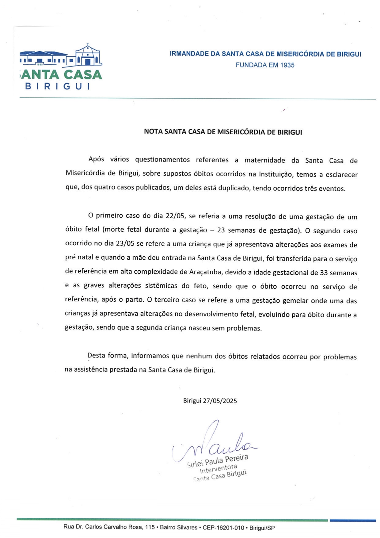 Nota de Esclarecimento