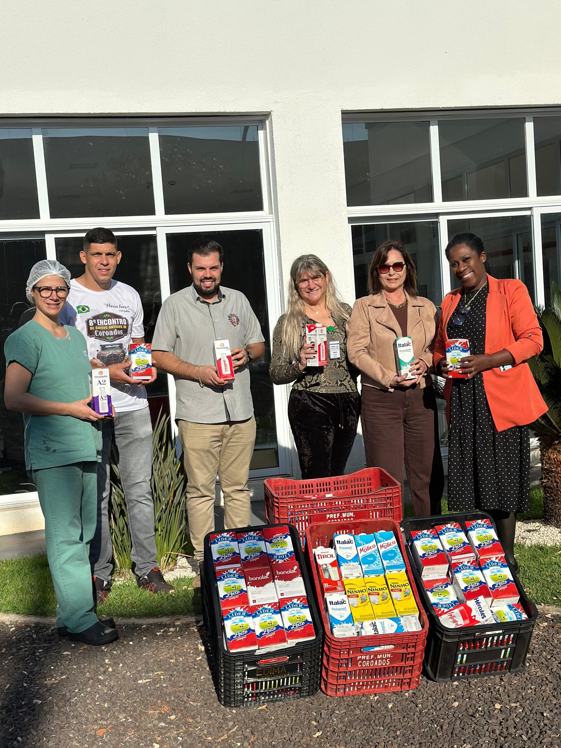 Prefeitura de Coroados entrega doação de leite à Santa Casa de Birigui por meio do Fundo Social